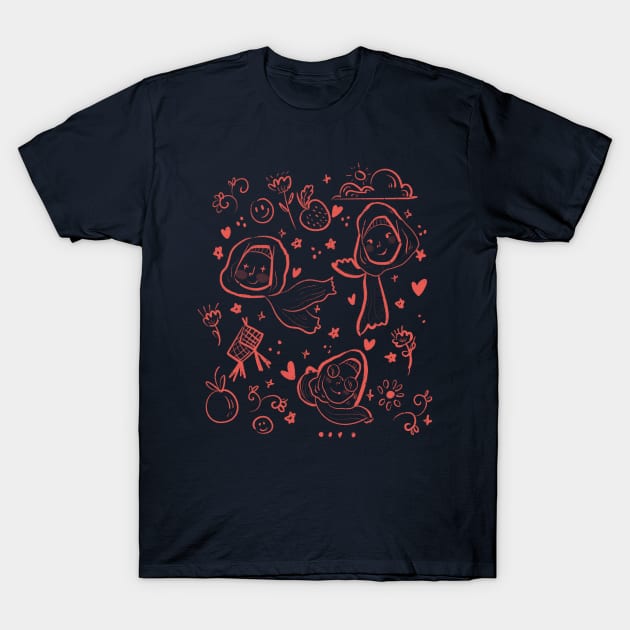 Hijab Girl Doodle T-Shirt by nixsasa